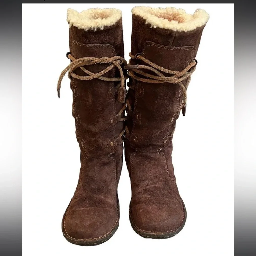 UGG Australia Surfcat Shearling Tall Suede BOOTS 5158 size 8 brown - Picture 8 of 13